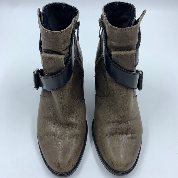 DV Dolce Vita 6.5 Ankle Booties Boots Biker Boho Festival Western Brown Leather - Picture 5 of 7